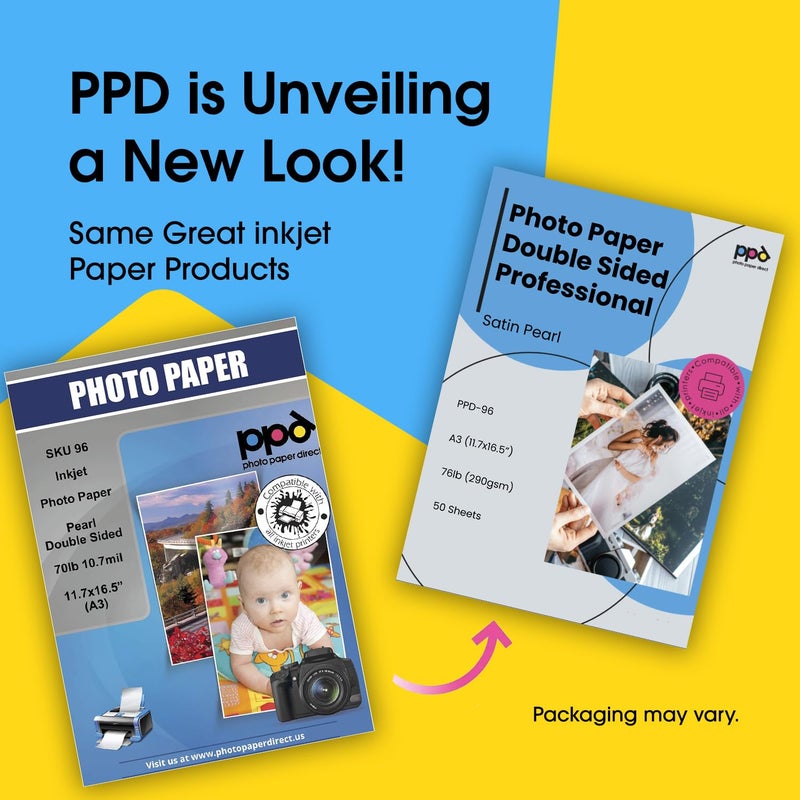 PPD Double Sided Photo Paper, Satin Pearl Brochure Paper 11 x 17 for Inkjet Printer, 290 gsm, 10.7 mil Thick for Magazine, Flyer, Presentation, Program, Instant Dry & Water Resistant (50 Sheets) - Image 2